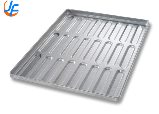 RK Bakeware China Foodservice 42465 Commercial 32 Mold Glazed Aluminized Steel Clustered Hot Dog Bun Pan ขนมปังขนมปังขนมปัง