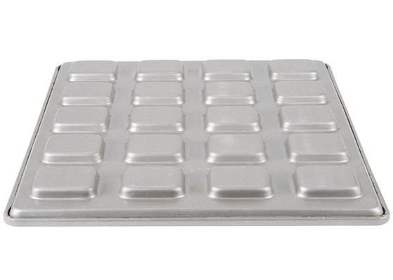 RK Bakeware China Foodservice NSF Custom 22 Square Ciabatta Roll Pan Baking Tray- แบนด์ในริม