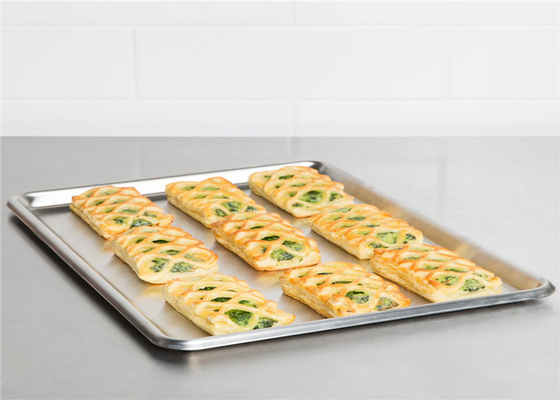 RK Bakeware จีน Foodservice NSF ครึ่งขนาด 16 Gauge อลูมิเนียม baking Pan ริมข้อมือ สแตนเลส Bun Pan