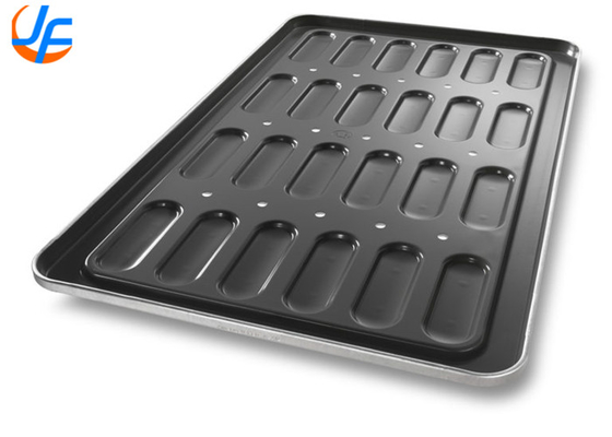 RK Bakeware จีน-52435 กระจกไม่ติด 18 โมล์ด อลูมิเนียมเหล็ก Hot Dog Bun Pan Tray