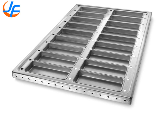RK Bakeware จีน-52435 กระจกไม่ติด 18 โมล์ด อลูมิเนียมเหล็ก Hot Dog Bun Pan Tray