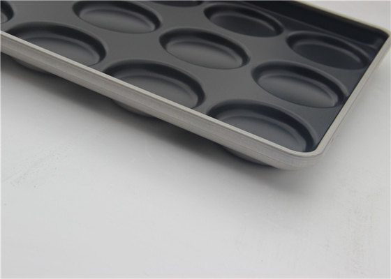 RK Bakeware China Foodservice 42425 เหล็กอัลลูมิเนียมกระจก 15 Mold 3.42 oz แฮมเบอร์กเกอร์บันเทรย์ มัฟฟิน Top Cookie Pa