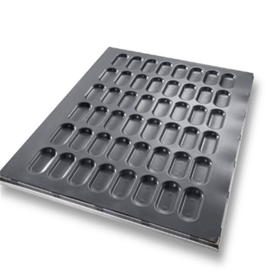 RK Bakeware China Foodservice NSF Durashield Coating 5 Channel Stackable Tablock Baguette Tray เครื่องทําเบเก็ทแบบตารางที่สามารถต้อนไว้ได้