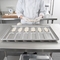 RK Bakeware China Foodservice NSF 0215 กระจกเหล็กอัลลูมิเนียมกลมปลาย Hoagie Bun Pan แฮมเบอร์กเกอร์ Bun Baking Tray