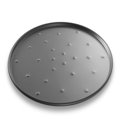 RK Bakeware จีน บริการอาหาร NSF 9 นิ้ว อลูมิเนียม Anodized รอบ Perforated Pizza Pan