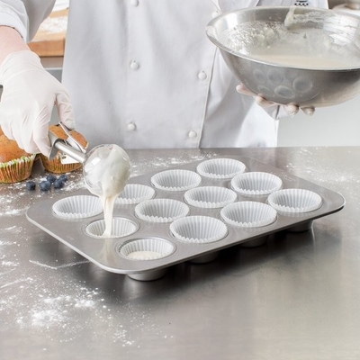 RK Bakeware จีน - 12 ห้อง Fluted 1.5mm Muffin Baking Pan เหล็กอัลลูมิเนียมกระจก