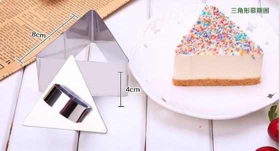 RK Bakeware จีน Foodservice NSF สามเหลี่ยม Mousse เค้ก แหวน สแตนเลส แหวน Mold ตัด บิสกิต เค้ก Bakeware Mold