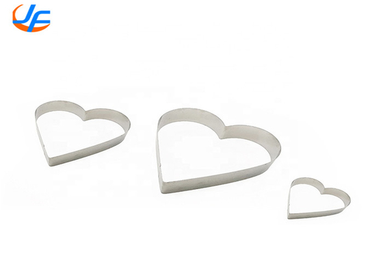 RK Bakeware China Foodservice NSF รูปทรงหัวใจเค้ก พวงผงทําขนม, สแตนเลส Heart Molding Mousse เค้กแหวน