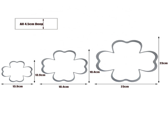 RK Bakeware จีน Foodservice NSF สแตนเลส สี่ใบ Clover Mouse Molding Mousse เค้กแหวนขนาดที่กําหนดเอง