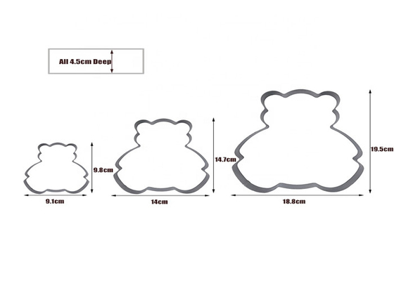 RK Bakeware China Foodservice NSF อัลลูมิเนียมเค้กหม้อ โลหะไร้สแตนเลส หมีหนู Molding Mousse เค้กแหวน