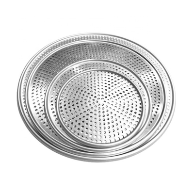 11 นิ้ว perforated กลม Punched ปิซซ่ากระถางกับหลุม baking tray อลูมิเนียมปิซซ่ากระถาง bandejas para panaderia