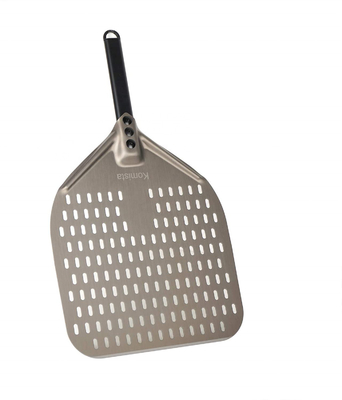 12 นิ้ว Pizza Shovel อัลลูมิเนียม พิซซ่า เปลี่ยนเปลือก ดํา แข็งแรง อัลลูมิเนียม perforated เปลือกพิซซ่าถอด