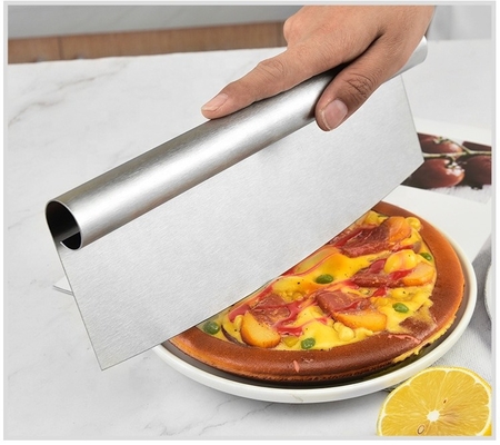 เครื่องมือปิซซ่า 8 นิ้ว Ss 430 Pie Cutter เครื่องตัดปิซซ่าสแตนเลสพรีเมี่ยม