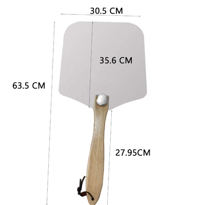 12 * 14 นิ้วเตาเตา Pizza Square เปลือกไม้มืออัลลูมิเนียม Pizza Shovel กับ 14 นิ้วสแตนเลส Cutter ชุด
