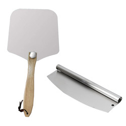 12 * 14 นิ้วเตาเตา Pizza Square เปลือกไม้มืออัลลูมิเนียม Pizza Shovel กับ 14 นิ้วสแตนเลส Cutter ชุด
