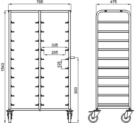 RK Bakeware จีน Foodservice NSF 600 × 400 มิลลิเมตร รถเตาอบเตา, Gastronorm รถสแตนเลส