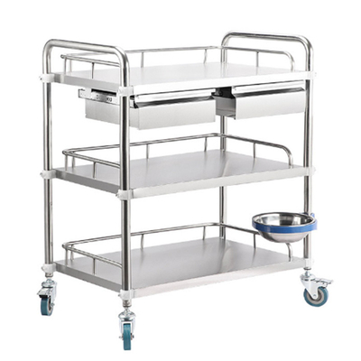 RK Bakeware จีน โรงพยาบาลการแพทย์ Dressing โต๊ะรถสแตนเลส โต๊ะรถศัลยกรรมที่มีตู้