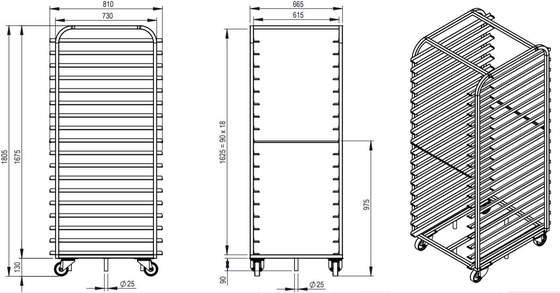 Rk Bakeware จีน-สแตนเลส รอลล์ใน 800X600 เบาะ Rack สําหรับ Revent เบาะ Rack