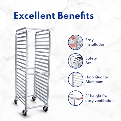 Rk Bakeware China Foodservice 36527 Commercial 20 Tier อลูมิเนียมแผ่นกระทะ Rack Bun Pan Rack